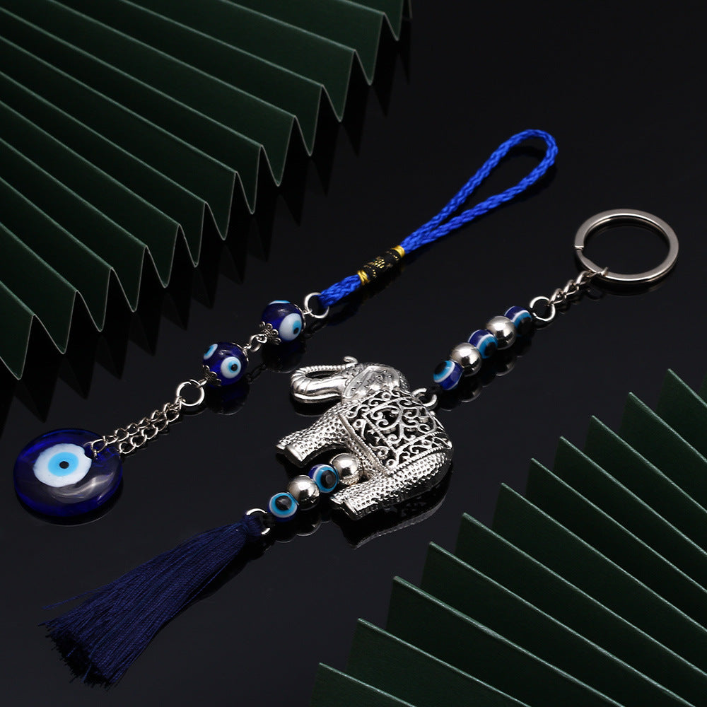 Wholesale Metal Elephant Blue Eye Pendants